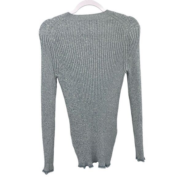 Theory Mouline Ribbed Tunic Sweater Women Medium Eggshell Blue Pullover - Picture 8 of 13